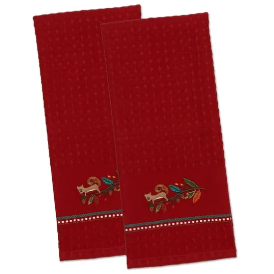 DII&reg; Squirrelly Embroidered Dish Towels, 2ct. {1}