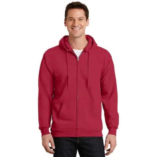 Port & Company&reg; Essential Fleece Full-Zip Hooded Sweatshirt Red {3}