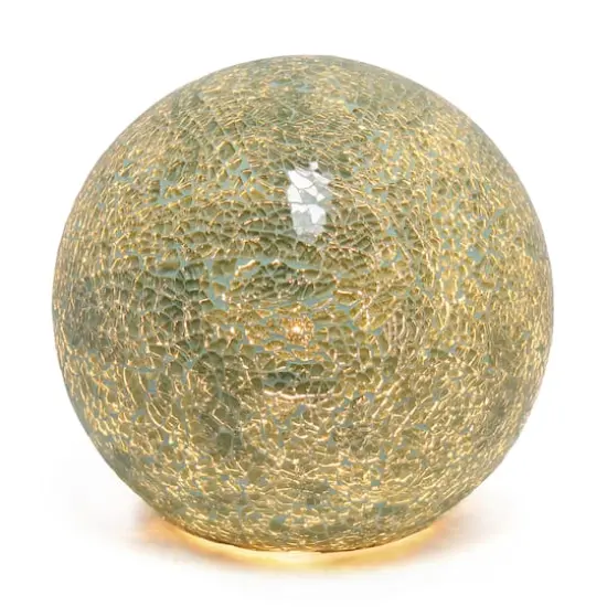 Simple Designs 8" Sage Green Mosaic Stone Ball Table Lamp {5}