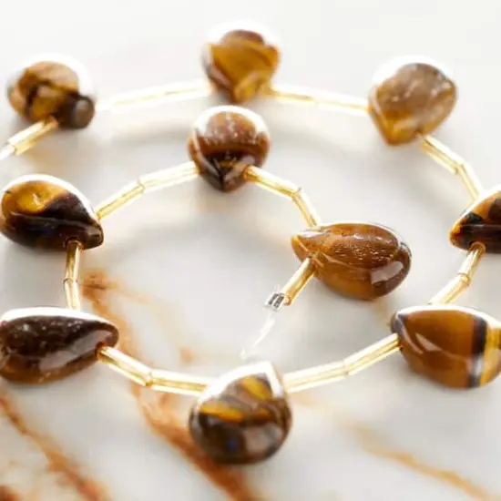 Brown Tiger Eye Teardrop Beads by Bead Landing&trade;, 14mm {3}