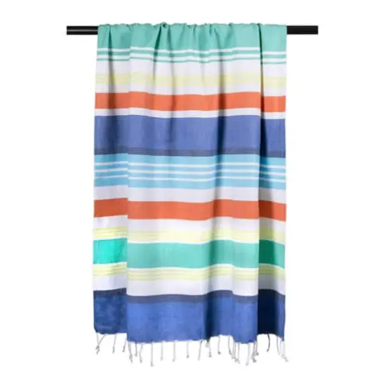 Fouta Towel Blue Beachy Stripe {6}