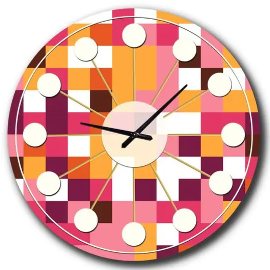 Designart 'Retro Geometric Design Vii Mid-Century Modern Wall Clock {3}