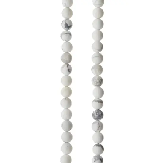 Matte White & Gray Howlite Round Beads, 6mm by Bead Landing&trade; {1}