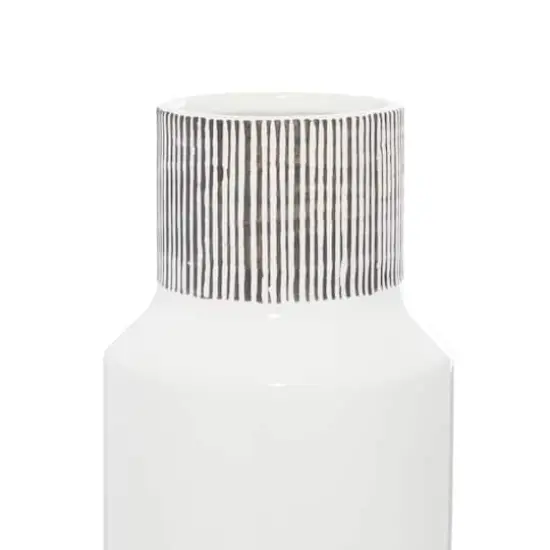 CosmoLiving by Cosmopolitan White Ceramic Modern Vase, 6" x 22" {4}
