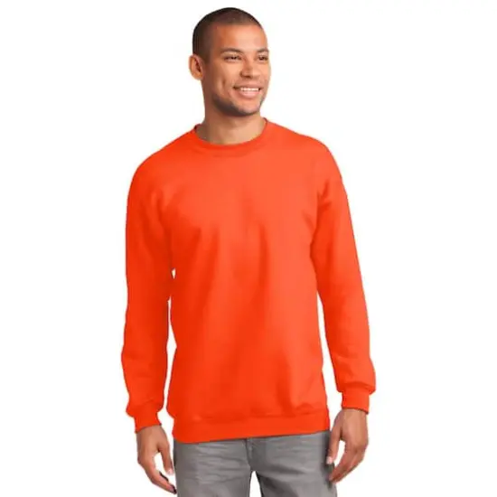 Port & Company&reg; Essential Fleece Crewneck Sweatshirt Safety Orange {4}