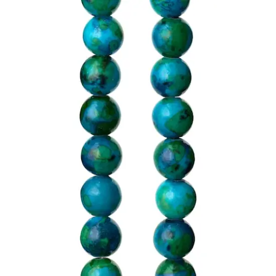 Dyed Aqua Reconstituted Stone Round Beads, 8mm by Bead Landing&trade; {1}