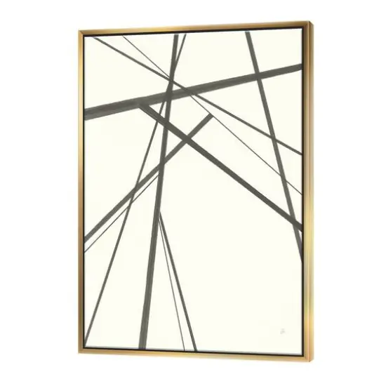 Designart - minimalist black and white III - Transitional Canvas in Gold Frame {1}
