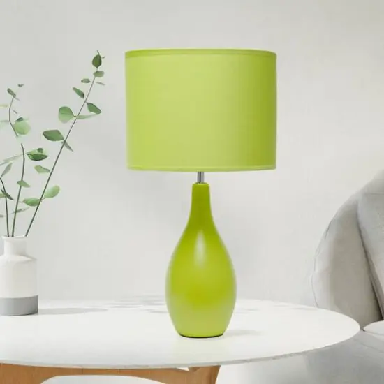 Creekwood Home Essentix 18" Ceramic Dewdrop Table Lamp Green {5}