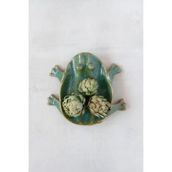 Hello Honey&reg; Green Glazed Footed Frog Dish {5}