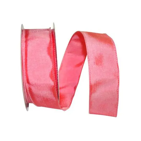 JAM Paper 1.5" x 25yd. Taffeta Wired Katy May Ribbon Coral {1}