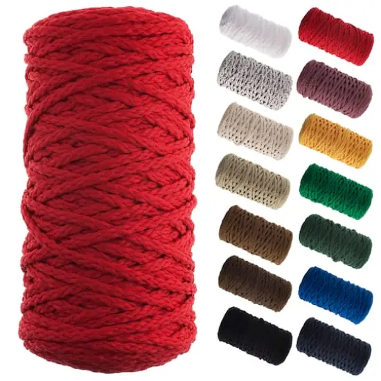 John Bead 4mm Braided Macram&eacute; Cord, 70yd. Red {7}