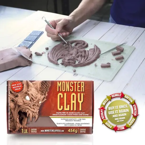 Monster Clay&reg; 1lb. Medium Brown Elastic Clay {3}
