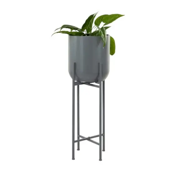 Dark Grey Modern Planter, 13" x 13" x 36" {1}