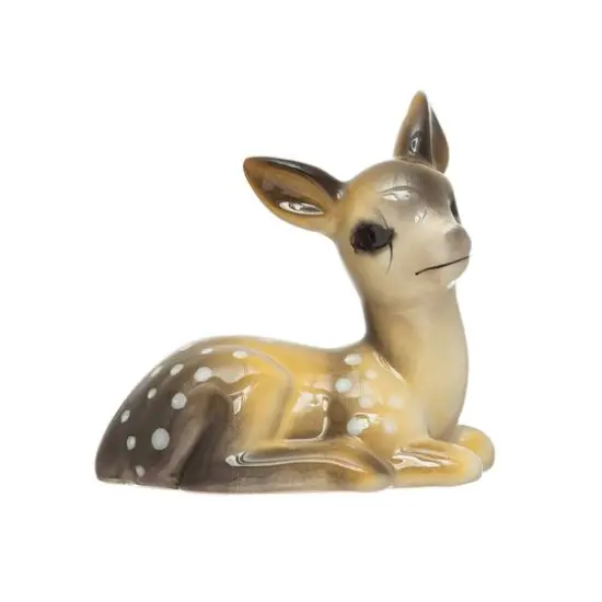 Hello Honey&reg; 4" Brown & White Decorative Stoneware Fawn Figurine {1}