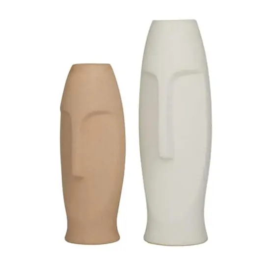 Set of 2 Multi Stoneware Contemporary Vase, 15" x 5" x 5" {1}