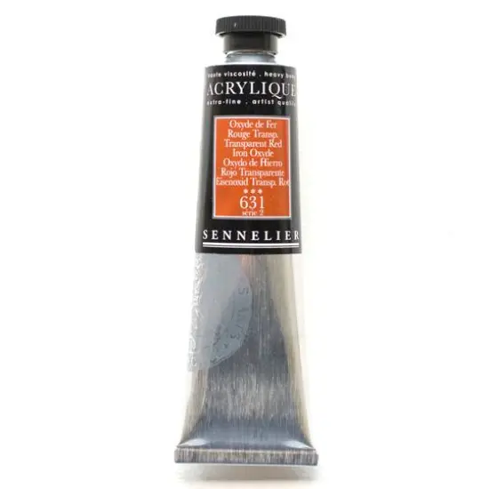 Sennelier Extra Fine Artists' Acrylic Paint, 60mL 631 Transparent Red Iron Oxide {1}