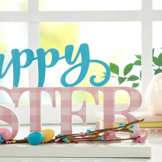 Glitzhome&reg; 15.75" Easter Wooden "Happy Easter" Table D&eacute;cor {6}