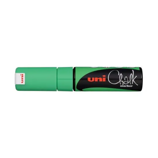 Uni Broad Chisel Tip Chalk Marker Fluorescent Green {2}