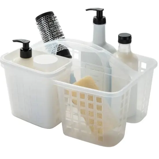 Bath Bliss White 2-in-1 Portable Bath Tote {5}