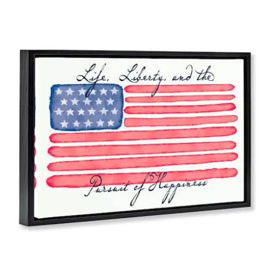 Stupell Industries All American Patriotic Phrase Floater Framed Art Black {4}