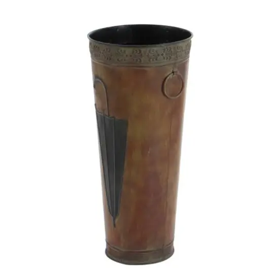 Set of 2 Brown Metal Rustic Vase, 21", 16" {8}
