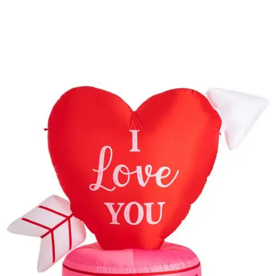 Glitzhome&reg; 5ft. Lighted Valentine's Inflatable Heart D&eacute;cor {8}