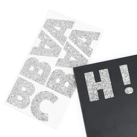 Silver Chunky Glitter Alphabet Stickers by Recollections&trade; {5}
