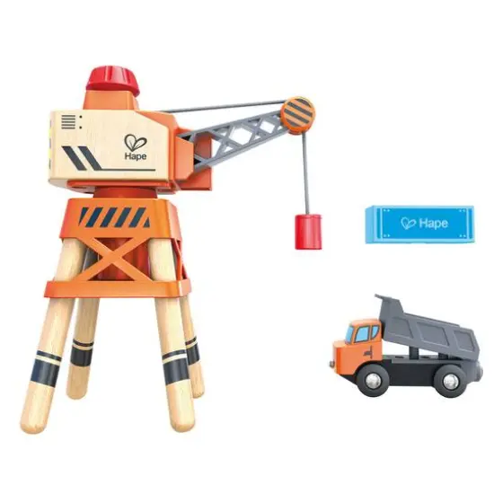 Hape Large Boom Crane & Truck Set {4}