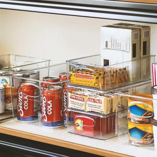 Sorbus 11.25" Clear Plastic Handled Bin Set {5}