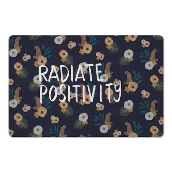 Radiate Positivity Tropical Jag Floor Mat Navy {1}