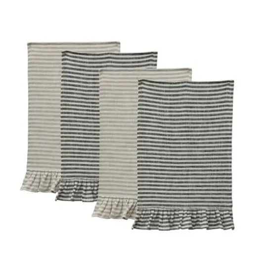 Hello Honey&reg; Striped Tea Towel with Ruffles, 4ct. {1}