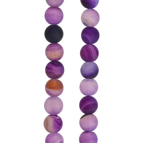 8mm Purple Dyed Round Agate Beads by Bead Landing&trade; {1}