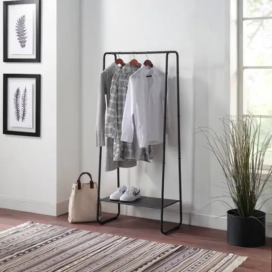 SunnyPoint Black Freestanding Clothes Garment Rack {3}