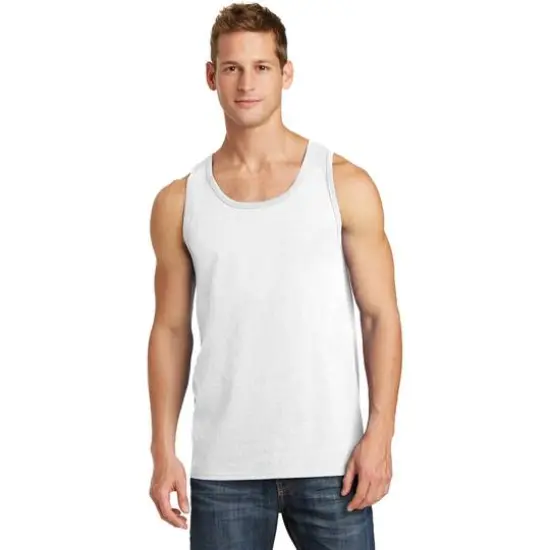 Port & Company&reg; Men's Core Cotton Tank White {4}