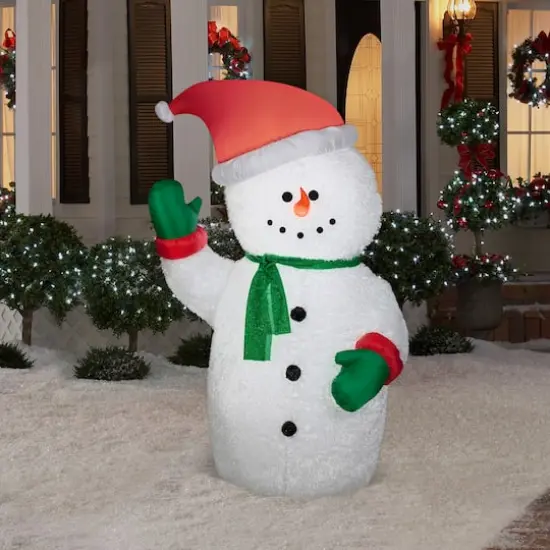 6ft. Airblown&reg; Inflatable Christmas Mixed Media Snowman {3}