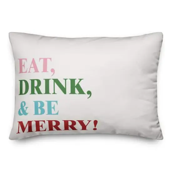Eat Drink and Be Merry 14x20 Throw Pillow {1}