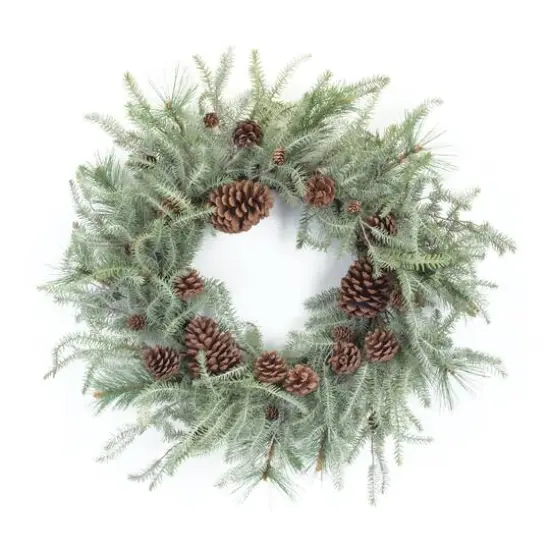 29.5" Pine Wreath with Pinecones {1}
