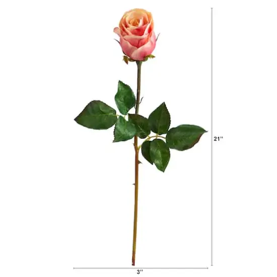 Peach & Pink Rose Bud Stem, 6ct. {3}