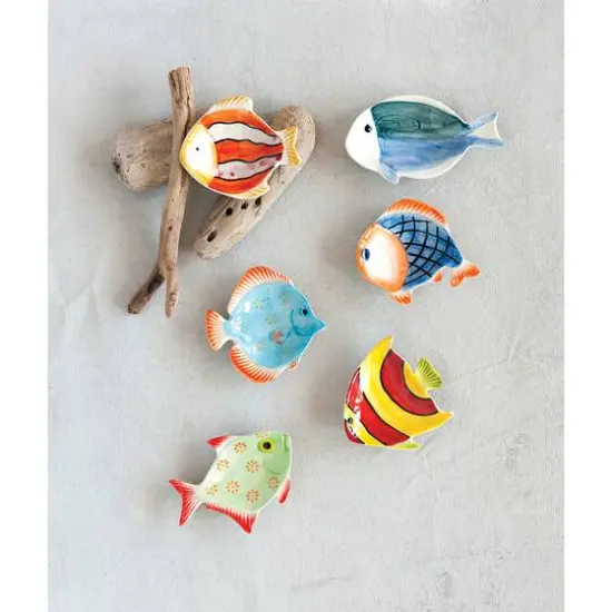 Hello Honey&reg; Mini Hand-Painted Stoneware Fish Dish Set {1}