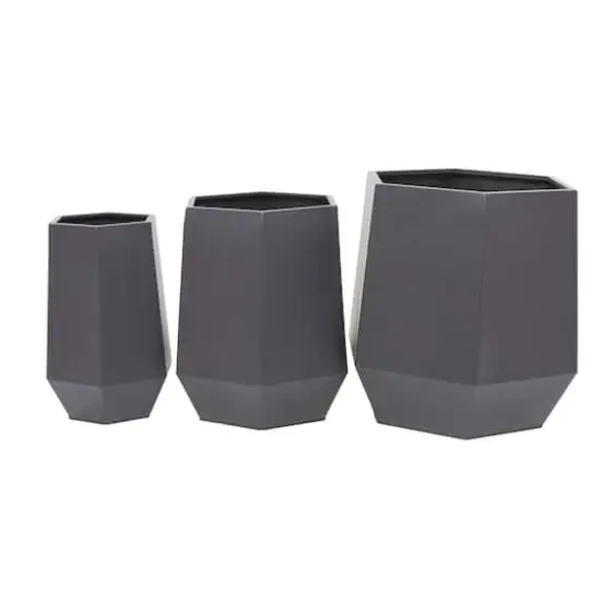 Grey Modern Planter, Set of 3" 21", 16", 11" {7}