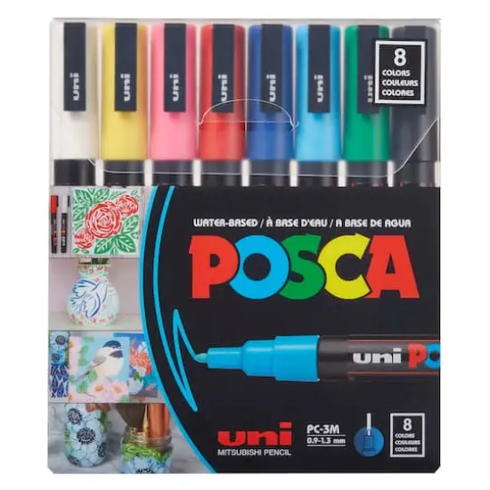 Uni Posca PC-3M Fine Tip Paint Marker Set {1}