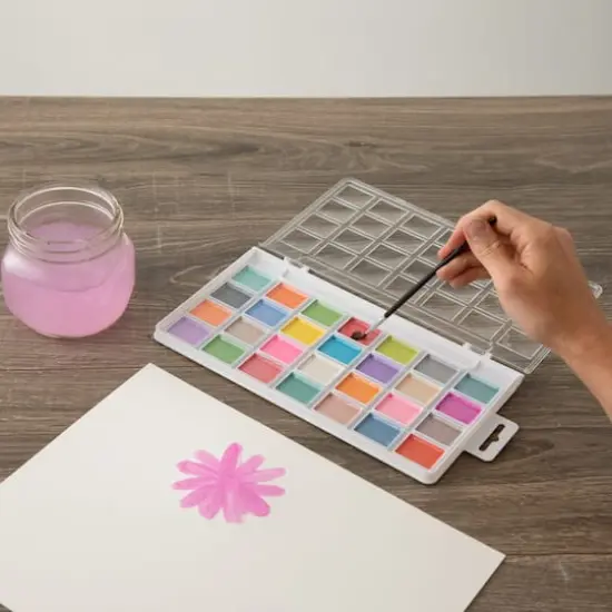 28 Color Pearlescent Watercolor Cake Set by Artist's Loft&trade; Necessities&trade; {3}