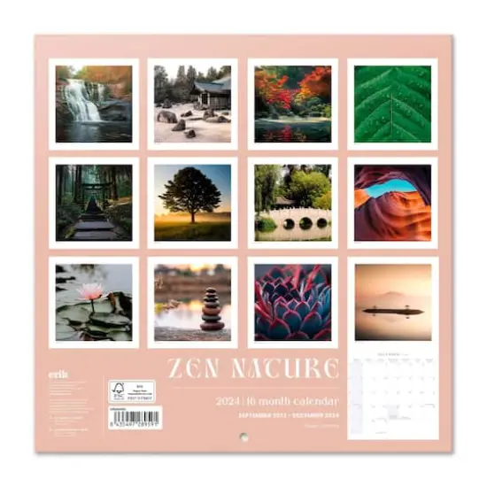 TF Publishing 2024 Zen Nature Bilingual Wall Calendar {3}