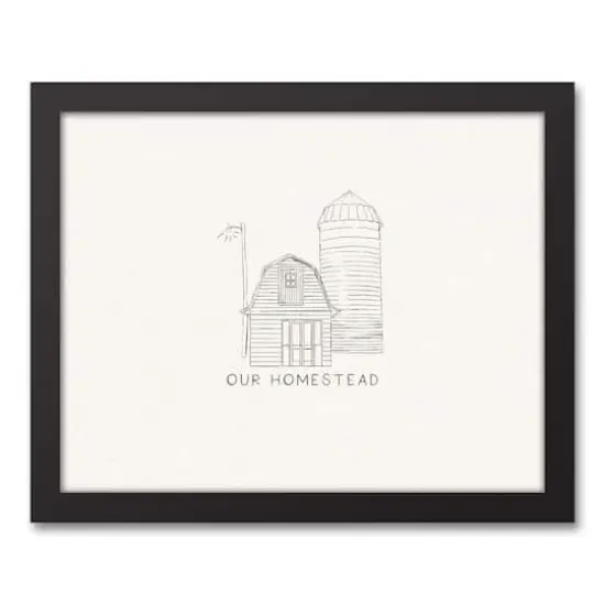 Farmhouse Sketches 11" x 14" Black Framed Canvas - Set of 2 {3}