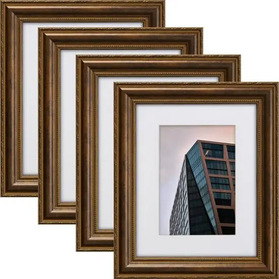 Craig Frames 4 Pack: Victoria Ornate Bronze Picture Frame with Mat {8}