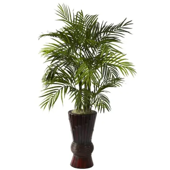 4ft. Areca Tree In Bamboo Planter {1}