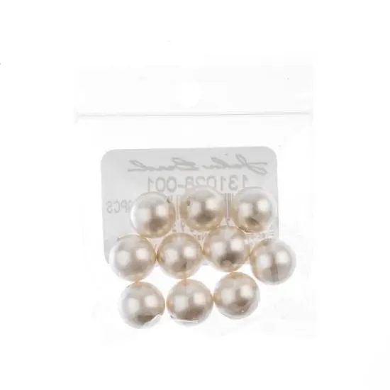 Preciosa Maxima 10mm Glass Nacre Pearls, 10ct. White {3}