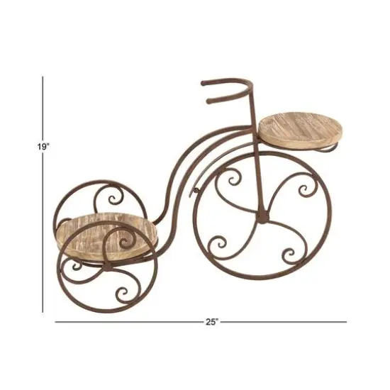 Brown Metal Farmhouse Bicycle Plantstand, 25" x 19" {7}