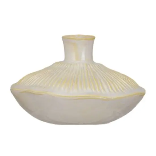 Hello Honey&reg; 7" Long Cream Stoneware Vase {4}