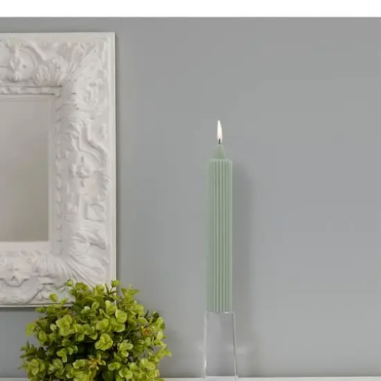 Root Candles 9" Unscented Grecian Collenette Taper Candles, 4ct. Sage Green {5}